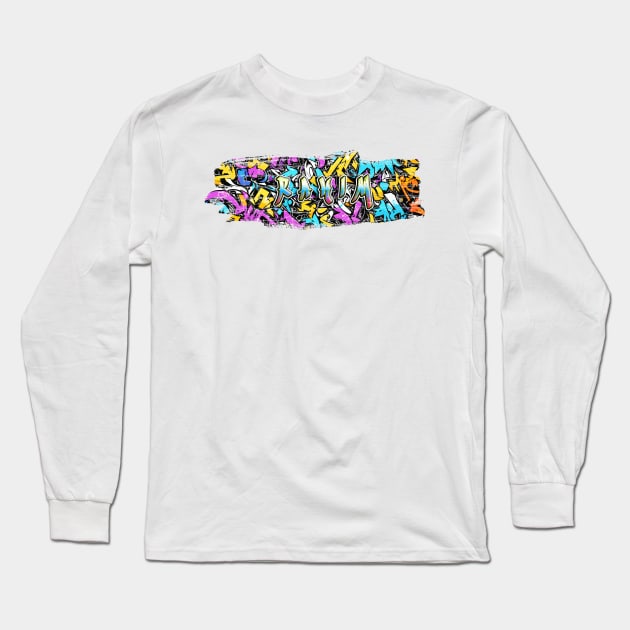 Old School Rapper Long Sleeve T-Shirt by LittleSamantha